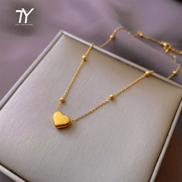 classic heart-shaped pendant gold colour titanium steel necklace for womans korean fashion jewelry wedding girl's clavicle chain, Silver
classic heart-shaped pendant gold colour titanium steel necklace for womans korean fashion jewelry wedding girl's clavicle chain, Silver