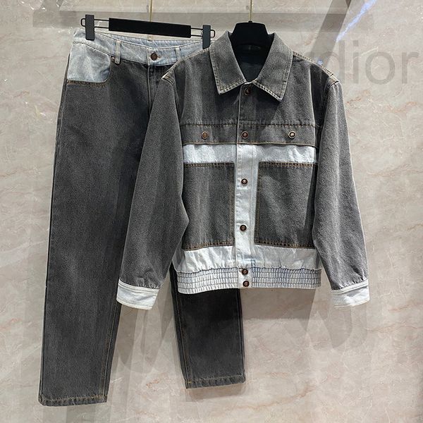 women's tracksuits designer contrast color splicing jeans jacket men and women's net red design feeling washed worn high waist sli, Gray
women's tracksuits designer contrast color splicing jeans jacket men and women's net red design feeling washed worn high waist sli, Gray