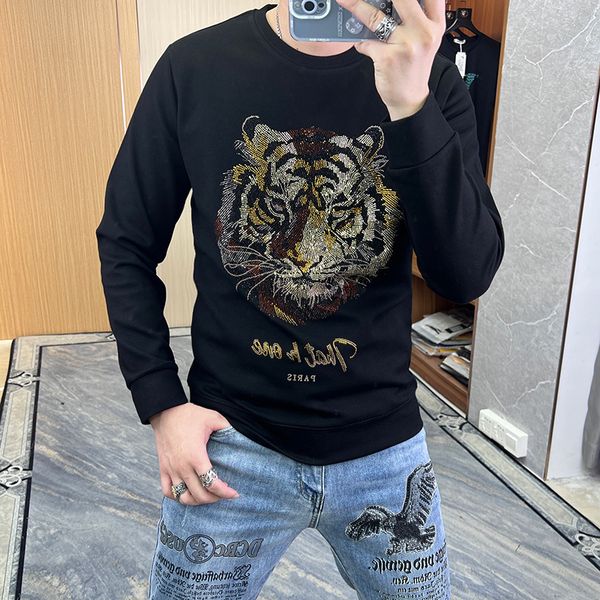 male hoodies tiger head rhinestone trend mens sweater party casual fashion autumn winter man bottoming shirt pullover clothing m-5xl, Black
male hoodies tiger head rhinestone trend mens sweater party casual fashion autumn winter man bottoming shirt pullover clothing m-5xl, Black