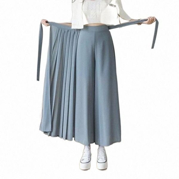 women's pants & capris 2021 spring summer style korean women pleated chiffon trousers plus size high waist hakama casual wide leg panta, Black;white
women's pants & capris 2021 spring summer style korean women pleated chiffon trousers plus size high waist hakama casual wide leg panta, Black;white