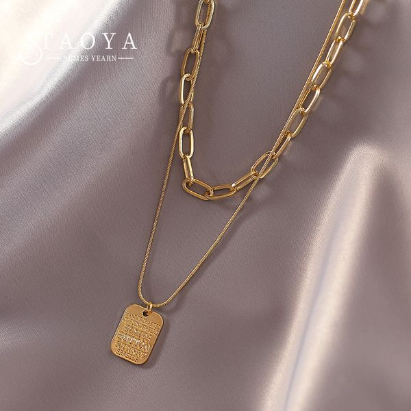 stainless steel double letter necklaces square short fashion jewelry gothic girl's choker chain, Silver
stainless steel double letter necklaces square short fashion jewelry gothic girl's choker chain, Silver