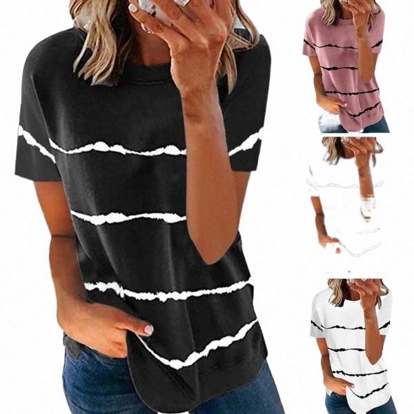 women's t-shirt autumn women tie-dye loose summer printed stripe blouse for spring fashion ladies tee shirt q7et#, White
women's t-shirt autumn women tie-dye loose summer printed stripe blouse for spring fashion ladies tee shirt q7et#, White