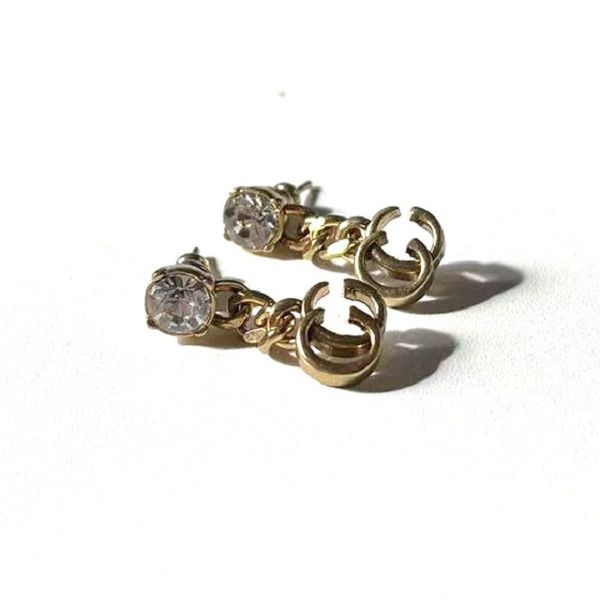 designer women jewelry diamond charm earrings with chain gold silver studs stainless steel 3 colors logo printed on fashion style, Golden
designer women jewelry diamond charm earrings with chain gold silver studs stainless steel 3 colors logo printed on fashion style, Golden