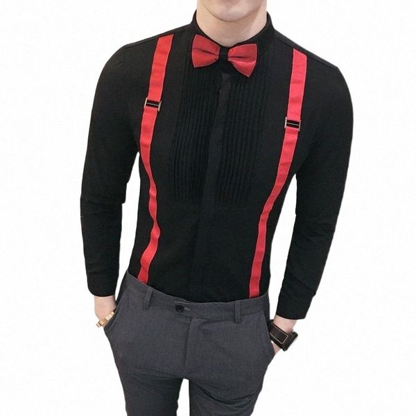 men's dress shirts bow tie work shirt 2022 fashion designer male slim fit black white club party performance stage clothing mens v2ab#, White;black
men's dress shirts bow tie work shirt 2022 fashion designer male slim fit black white club party performance stage clothing mens v2ab#, White;black