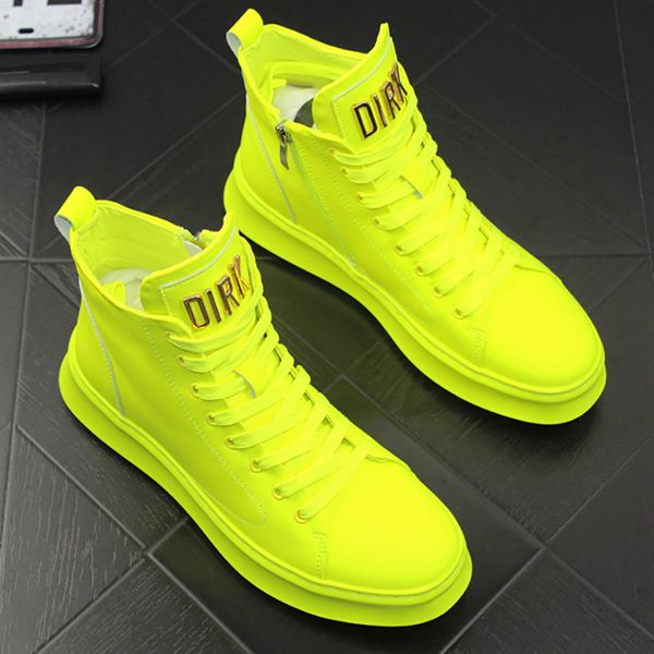 men's shoes four seasons patent leather bright leather board shoes high casual boots new fluorescent green gold and silver white sneake, Black
men's shoes four seasons patent leather bright leather board shoes high casual boots new fluorescent green gold and silver white sneake, Black