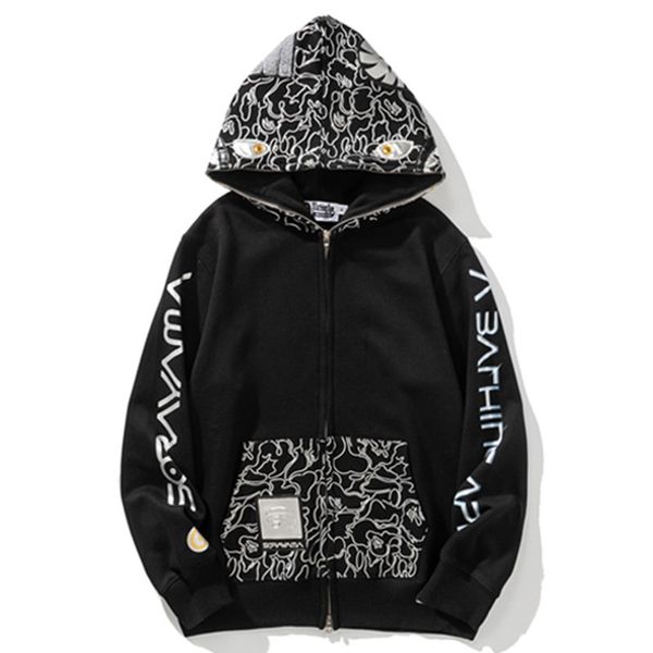 mens fashion designer sweatshirt hoodie sweatshirt camo shark print men's ladies couple jackets 100% cotton jacket, Black
mens fashion designer sweatshirt hoodie sweatshirt camo shark print men's ladies couple jackets 100% cotton jacket, Black