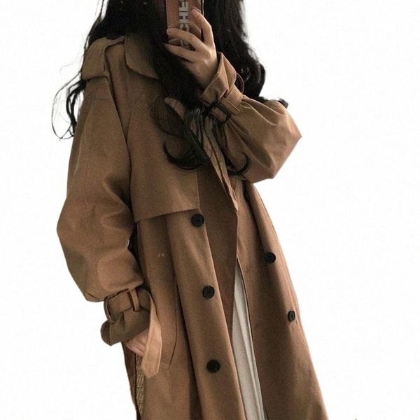 women's trench coats chic women coat casual long outerwear loose overcoat autumn winter fashion double-breasted windbreaker femme z9hw#, Tan;black
women's trench coats chic women coat casual long outerwear loose overcoat autumn winter fashion double-breasted windbreaker femme z9hw#, Tan;black