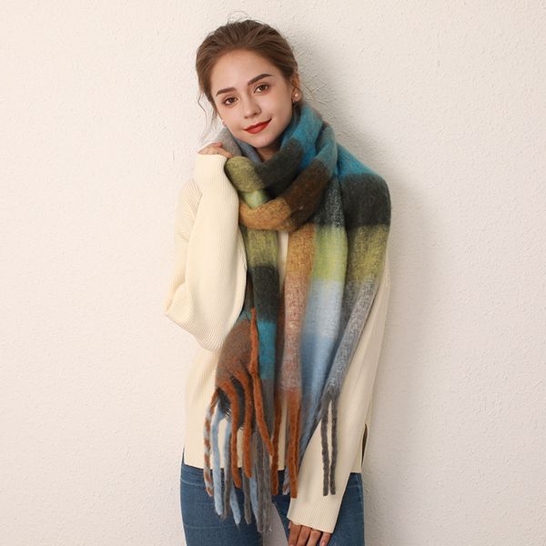 new scarves for women warm in autumn and winter korean version ins thickened cashmere grid, Blue;gray
new scarves for women warm in autumn and winter korean version ins thickened cashmere grid, Blue;gray