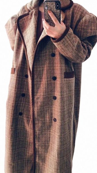 women's trench coats superaen original retro puff sleeves thick plaid loose long double breasted woolen coat for women clothes s6u9#, Tan;black
women's trench coats superaen original retro puff sleeves thick plaid loose long double breasted woolen coat for women clothes s6u9#, Tan;black
