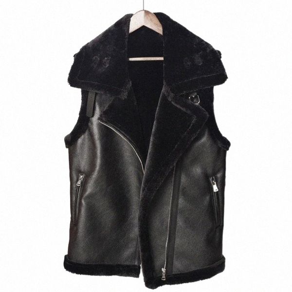 women's vests fall winter 2022 korean bf wind lamb fur motorcycle leather vest handsome women zipper jacket waistcoats y348 f29d#, Black;white
women's vests fall winter 2022 korean bf wind lamb fur motorcycle leather vest handsome women zipper jacket waistcoats y348 f29d#, Black;white