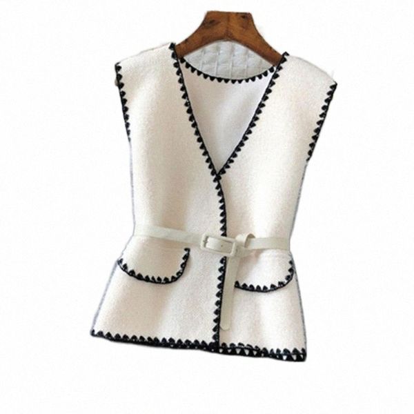 women's vests vintage woolen sweater vest jacket women spring elegant v-neck sleeveless waistcoats korean style casual with belt chic o, Black;white
women's vests vintage woolen sweater vest jacket women spring elegant v-neck sleeveless waistcoats korean style casual with belt chic o, Black;white