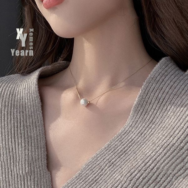 summer 2021 simple single pearl pendant necklace for woman korean fashion temperament jewelry lady's elegant clavicle chain, Silver
summer 2021 simple single pearl pendant necklace for woman korean fashion temperament jewelry lady's elegant clavicle chain, Silver