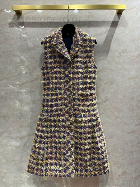 casual dresses designer colorful ribbon woven plaid tweed sleeveless dress small fragrant woolen medium long suit collar coat women xqiz, Black;gray
casual dresses designer colorful ribbon woven plaid tweed sleeveless dress small fragrant woolen medium long suit collar coat women xqiz, Black;gray
