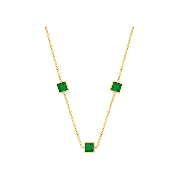 Green Zircon Necklace Stainless Steel Non Fading Design Sense Of Simplicity Clavicle Thin Neck Chain For Woman
Green Zircon Necklace Stainless Steel Non Fading Design Sense Of Simplicity Clavicle Thin Neck Chain For Woman