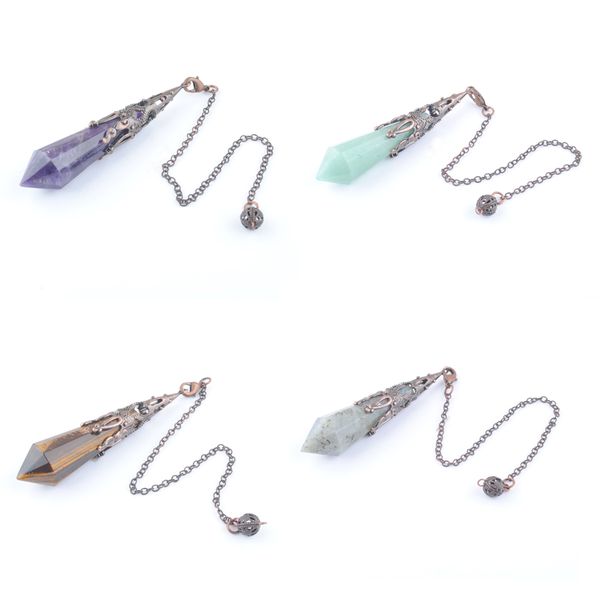 natural stone retro pendants pendulum for dowsing divination faceted pendulum pillar point pyramid wicca bronze bn424, Silver
natural stone retro pendants pendulum for dowsing divination faceted pendulum pillar point pyramid wicca bronze bn424, Silver