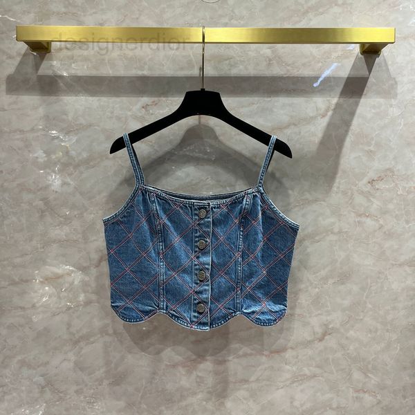 women's tanks & camis designer red thread diamond pattern small fragrance denim cotton suspender vest with single breasted bra worn ins, White
women's tanks & camis designer red thread diamond pattern small fragrance denim cotton suspender vest with single breasted bra worn ins, White