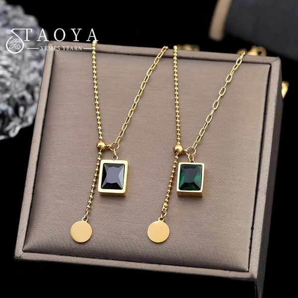 luxury emerald stainless steel pendant necklaces for woman gift fashion jewelry girl's clavicle chain, Silver
luxury emerald stainless steel pendant necklaces for woman gift fashion jewelry girl's clavicle chain, Silver