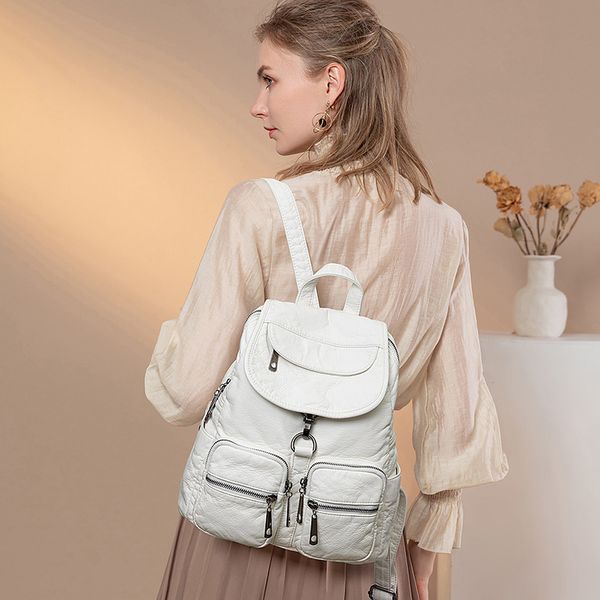 school bags plush backpacks fashion soft pu leather for women waterproof white travel backpack bag back pack girl 220916
school bags plush backpacks fashion soft pu leather for women waterproof white travel backpack bag back pack girl 220916