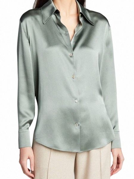 100% silk women blouse simple ol shirt soft female long sleeve solid color shirts women's blouses & g5od#, White
100% silk women blouse simple ol shirt soft female long sleeve solid color shirts women's blouses & g5od#, White