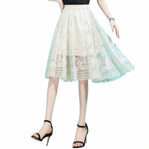 summer simple elastic high waist slimming lace puff skirt casual white hollow women a-line pleated skirts l1ew#, Black
summer simple elastic high waist slimming lace puff skirt casual white hollow women a-line pleated skirts l1ew#, Black