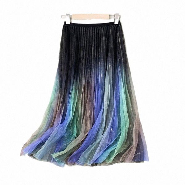 qooth rainbow color gradient mesh skirt spring autumn women's mid-length pleated a-line high waist lining qt561 skirts z51n#, Black
qooth rainbow color gradient mesh skirt spring autumn women's mid-length pleated a-line high waist lining qt561 skirts z51n#, Black