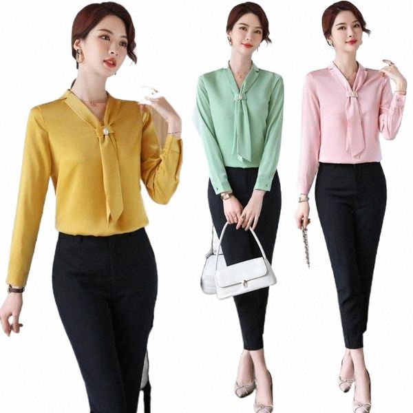 women's blouses & shirts fashion ladies yellow blouse women 2 piece pant and sets long sleeve work clothes office uniform styles u9tx#, White
women's blouses & shirts fashion ladies yellow blouse women 2 piece pant and sets long sleeve work clothes office uniform styles u9tx#, White