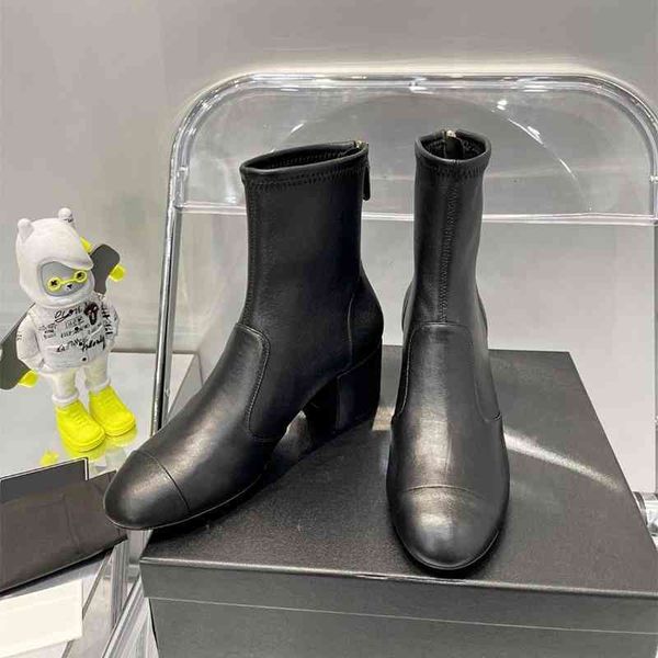 boots european short boots super naked women's spring and autumn single leather middle tube back zipper thick heel, Black
boots european short boots super naked women's spring and autumn single leather middle tube back zipper thick heel, Black