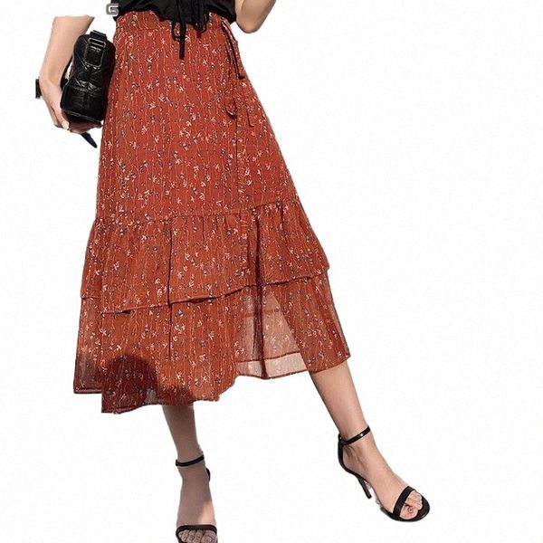 skirts summer print floral ladies vintage lace up bandage saia midi ruffles chiffon women skirt adjustable high waist 75oc#, Black
skirts summer print floral ladies vintage lace up bandage saia midi ruffles chiffon women skirt adjustable high waist 75oc#, Black