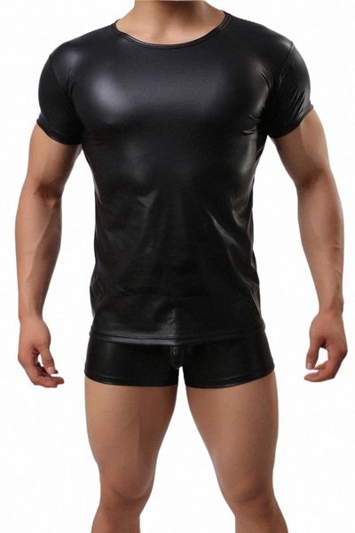 men pu leather t-shirt skinny slim fit body shape tight tees elastic latex shirt fetish casual t bras sets w9sr#, Red;black
men pu leather t-shirt skinny slim fit body shape tight tees elastic latex shirt fetish casual t bras sets w9sr#, Red;black