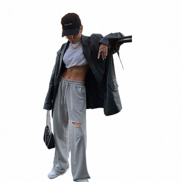 summer harajuku women's sports pants high waist elastic wide leg ripped all-match fashion loose casual long trousers & capris g91w#, Black;white
summer harajuku women's sports pants high waist elastic wide leg ripped all-match fashion loose casual long trousers & capris g91w#, Black;white