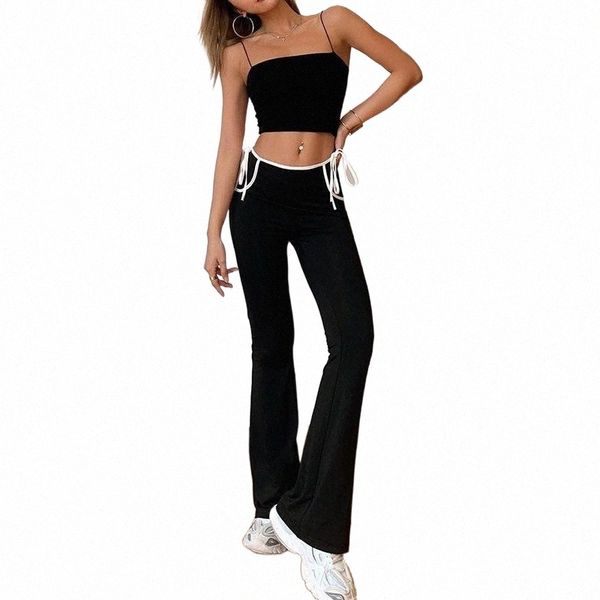side bow lace up streetwear straight pant women autumn high waist trousers elastics casual full length pants women's & capris e0kt#, Black;white
side bow lace up streetwear straight pant women autumn high waist trousers elastics casual full length pants women's & capris e0kt#, Black;white