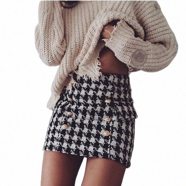 fashion 2021 runway designer skirt women's lion buttons double breasted tweed wool houndstooth mini skirts 95gb#, Black
fashion 2021 runway designer skirt women's lion buttons double breasted tweed wool houndstooth mini skirts 95gb#, Black