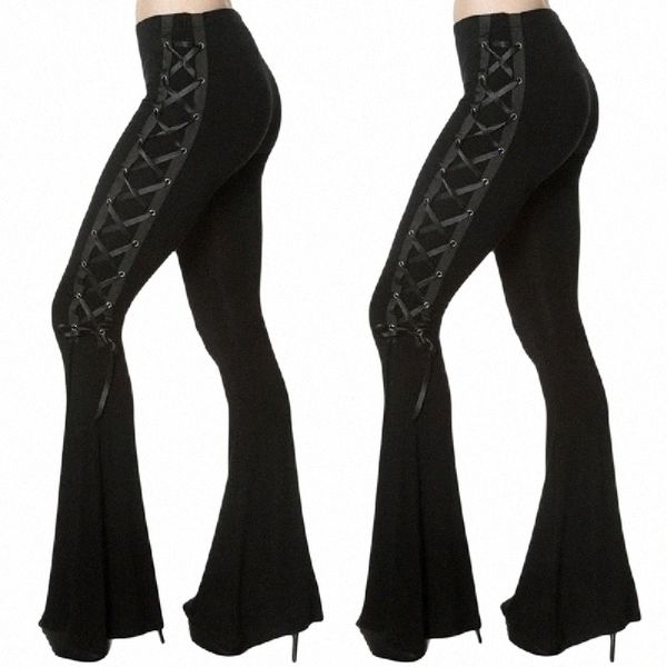 woman pants gothic punk style wide leg pant high waist stretch lace flared trousers strap design spring women bottoms 2021 women's & ca, Black;white
woman pants gothic punk style wide leg pant high waist stretch lace flared trousers strap design spring women bottoms 2021 women's & ca, Black;white
