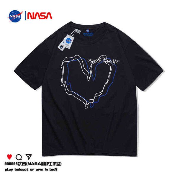 men's t-shirt branded hand-painted love printed short sleeved t-shirt couple fashion ins versatile national casual backing, White;black
men's t-shirt branded hand-painted love printed short sleeved t-shirt couple fashion ins versatile national casual backing, White;black