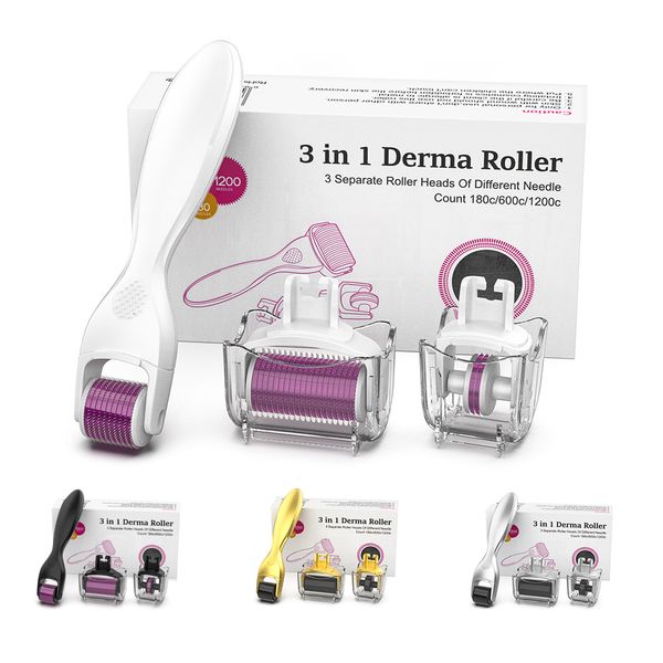 3 in 1 dermaroller - 3 separate roller heads of different needle count 180c/600c/1200c micro needle roller dermaroller
3 in 1 dermaroller - 3 separate roller heads of different needle count 180c/600c/1200c micro needle roller dermaroller