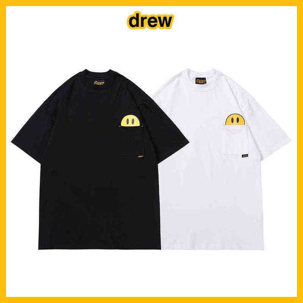 tide brand drew short sleeve high street loose men and women couple round neck t-shirt fog pocket smiling face half, White;black
tide brand drew short sleeve high street loose men and women couple round neck t-shirt fog pocket smiling face half, White;black