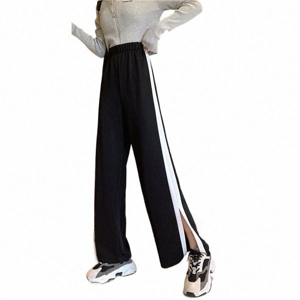 korean fashion side-striped wide leg pants creative split black blue women's casual high waist lady summer trousers & capris h2bh#, Black;white
korean fashion side-striped wide leg pants creative split black blue women's casual high waist lady summer trousers & capris h2bh#, Black;white