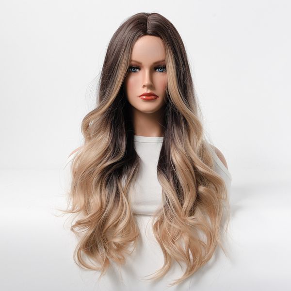 synthetic wigs european and american foreign trade fake female mid-point gradient highlighting big wave long curly hair matte temperament he, Black
synthetic wigs european and american foreign trade fake female mid-point gradient highlighting big wave long curly hair matte temperament he, Black