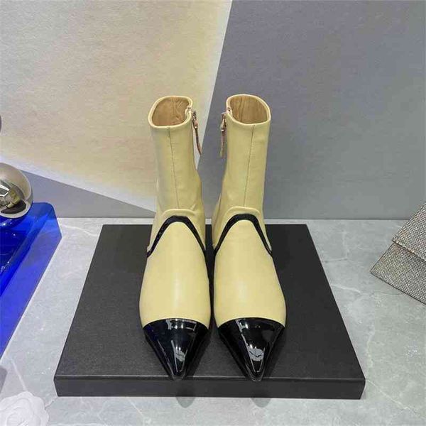boots in the autumn of back zipper middle tube color matching martin boots fried street thin chic french short, Black
boots in the autumn of back zipper middle tube color matching martin boots fried street thin chic french short, Black