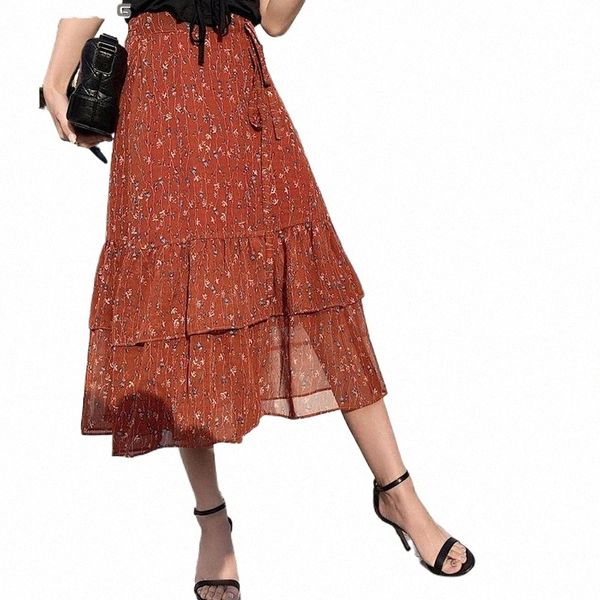skirts summer print floral ladies vintage lace up bandage saia midi ruffles chiffon women skirt adjustable high waist e1tw#, Black
skirts summer print floral ladies vintage lace up bandage saia midi ruffles chiffon women skirt adjustable high waist e1tw#, Black