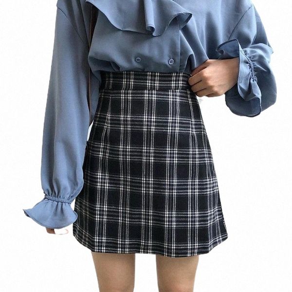 skirts women retro plaid summer mini skirt a-line ulzzang high waist students arrival fashion girls female stylish fit 2xl 38ps#, Black 
skirts women retro plaid summer mini skirt a-line ulzzang high waist students arrival fashion girls female stylish fit 2xl 38ps#, Black