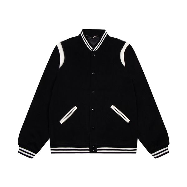 men vintage wool white leather bomber jacket white black winter out wear coat, Black;brown
men vintage wool white leather bomber jacket white black winter out wear coat, Black;brown