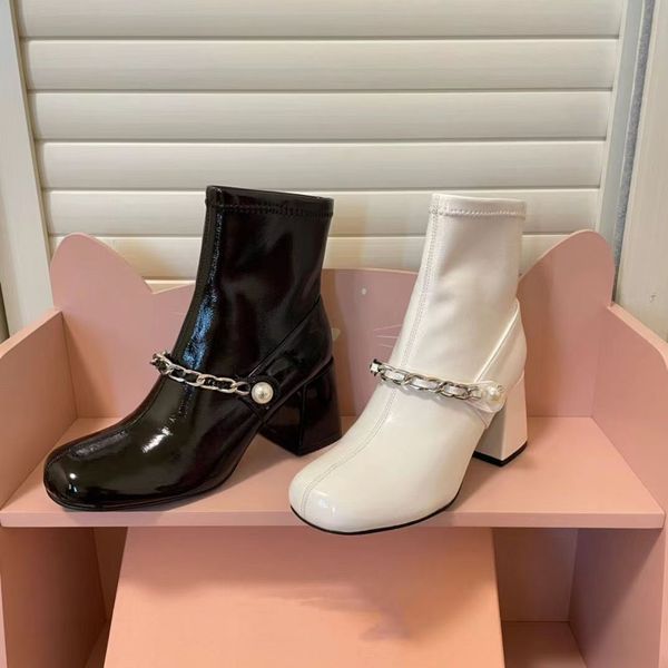 designer women high heel boots new pearl chain fashion high-heel stretch black white ladies chunky heels martin boots
designer women high heel boots new pearl chain fashion high-heel stretch black white ladies chunky heels martin boots