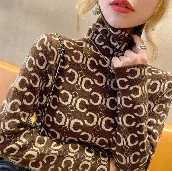 women sweater for pullovers turtleneck knitted designer luxury letter sweater girls, White;black
women sweater for pullovers turtleneck knitted designer luxury letter sweater girls, White;black