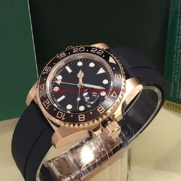 men watch 40mm 126715 126715chnr gmt black dial coffee bezel rubber strap bands automatic men's watches wristwat250w, Slivery;brown 
men watch 40mm 126715 126715chnr gmt black dial coffee bezel rubber strap bands automatic men's watches wristwat250w, Slivery;brown