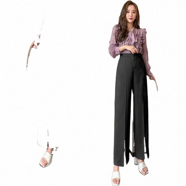limiguyue soft spring split women pants black wide leg suit high waisted elegant fashion design niche casual pantalon k252 women's & ca, Black;white
limiguyue soft spring split women pants black wide leg suit high waisted elegant fashion design niche casual pantalon k252 women's & ca, Black;white