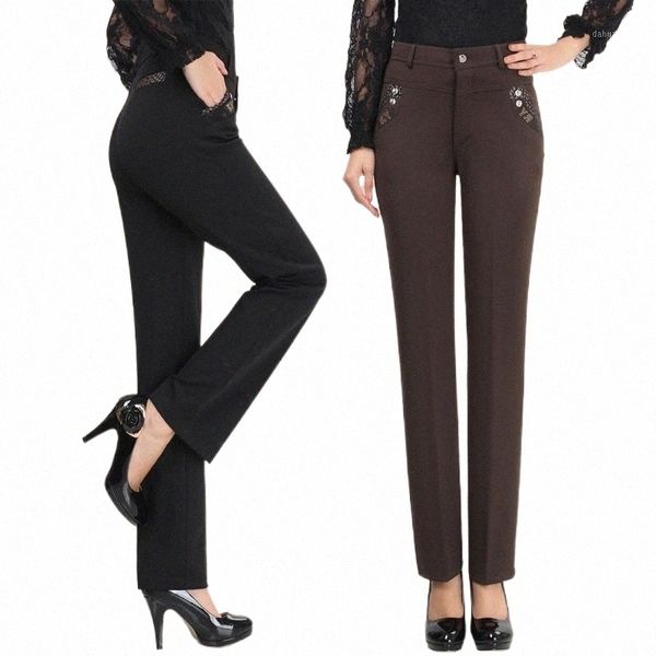 spring autumn women's trousers high waist casual pants plus size female straight middle-aged winter velvet & capris u2uh#, Black;white
spring autumn women's trousers high waist casual pants plus size female straight middle-aged winter velvet & capris u2uh#, Black;white