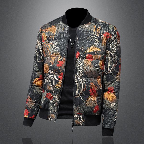 handsome plus size casual men's down jacket flower graffiti ladies winter coat trend short shiny stand collar lightweight top, Black
handsome plus size casual men's down jacket flower graffiti ladies winter coat trend short shiny stand collar lightweight top, Black