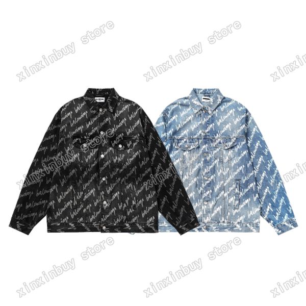 xinxinbuy men designer coats jacket denim cursive letter print paris long sleeve women black khaki white xs-l, Black;brown
xinxinbuy men designer coats jacket denim cursive letter print paris long sleeve women black khaki white xs-l, Black;brown