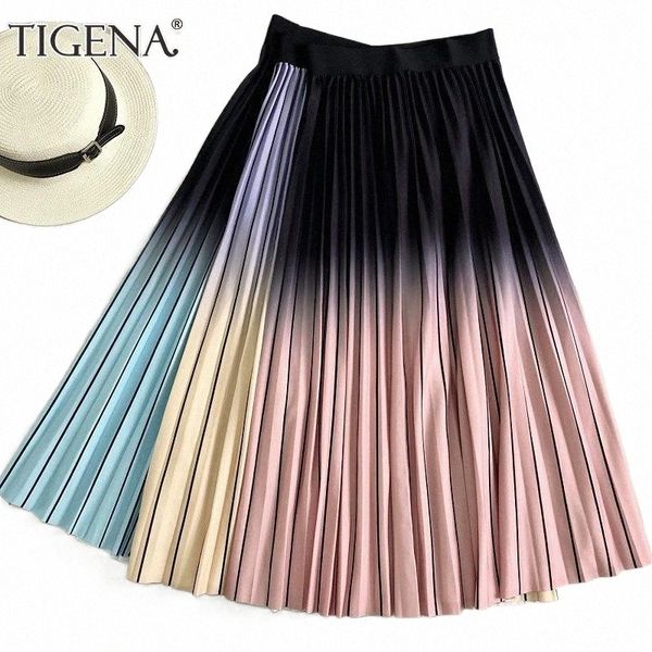women long pleated skirt 2021 spring summer fashion beautiful gradient print a line high waist mid-length female skirts z1tr#, Black
women long pleated skirt 2021 spring summer fashion beautiful gradient print a line high waist mid-length female skirts z1tr#, Black